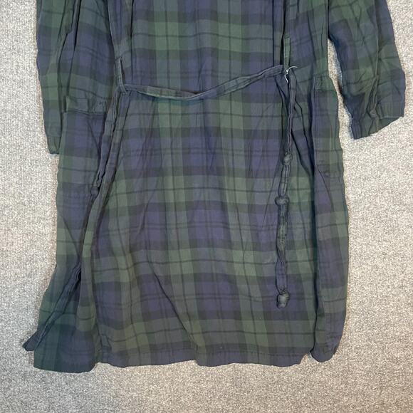 Polo Ralph Lauren Robe Mens Small/Medium Green Black Watch Plaid Tartan Vtg - Picture 9 of 13